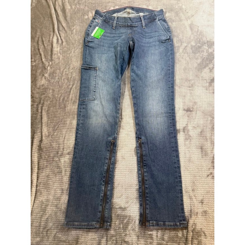 Tommy Hilfiger Heritage Rome Straight Jeans 4 Blue Denim Ankle Zip Womens 27X32